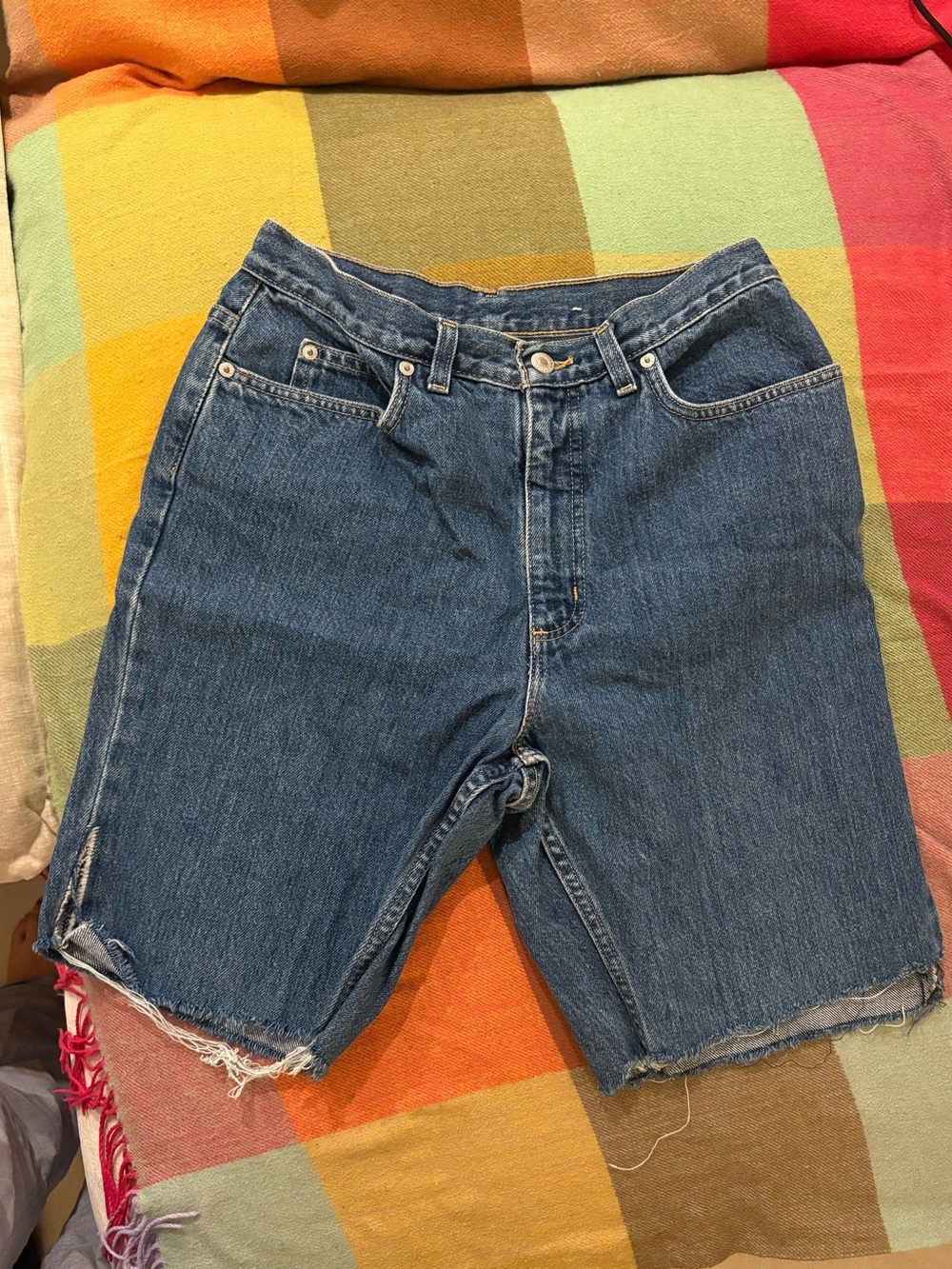 Denim oversized long shorts